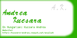 andrea kucsara business card